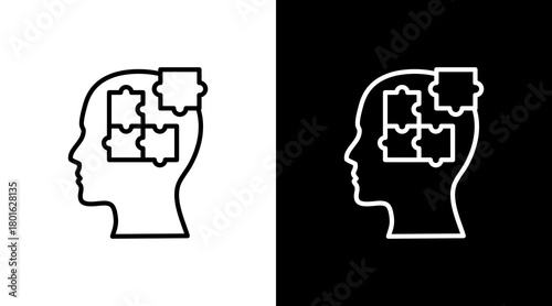 Psychology  White Icon Set Design
