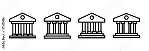 Bank icon vector illustration. Bank sign and symbol, museum, university