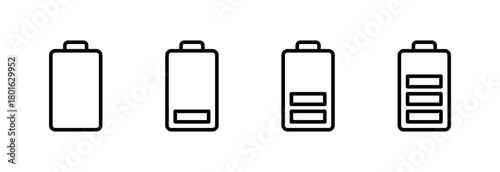 Battery icon vector illustration. battery charging sign and symbol. battery charge level