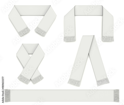 Clay render of fan Scarf on white background - 3D illustration
