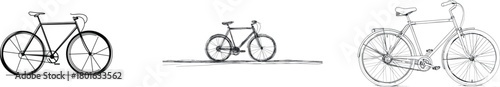 Isolated on white, this modern illustration showcases an abstract one-line drawing of a cycling object, a bike