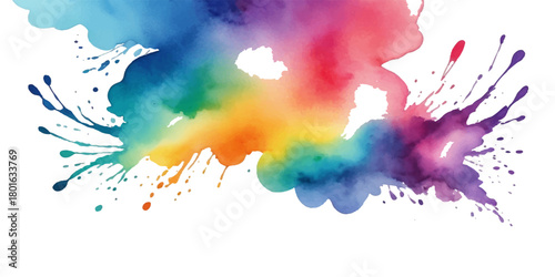 Abstract colorful watercolor ink splatter texture background artistic pattern design