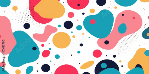 Seamless colorful splash and drop pattern vector illustration design for spring floral wallpaper art texture