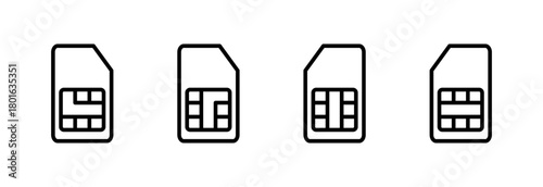 Sim card icon vector illustration. dual sim card sign and symbol