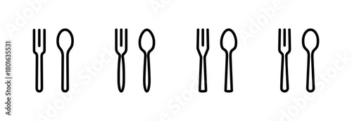 spoon and fork icon vector illustration. spoon, fork and knife icon vector. restaurant sign and symbol