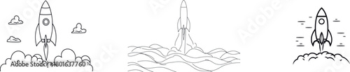 The concept of drawing a modern object, like a rocket, in one continuous line