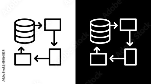 Database Schema  White Icon Set Design