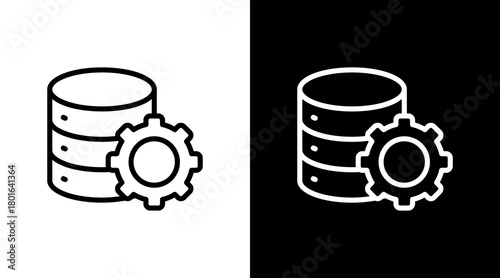 Database Management  White Icon Set Design