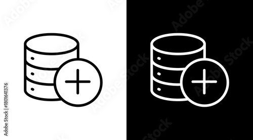Add Database  White Icon Set Design