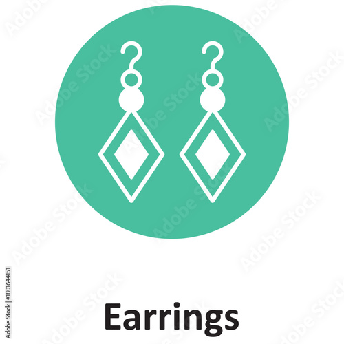 Earrings Vector Icon which can easily modify or edit