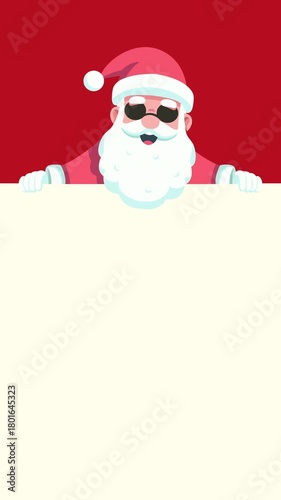 animated santa claus with blank sign for christmas event