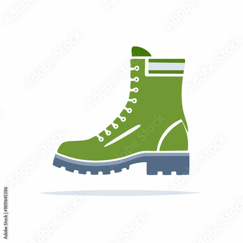 Green Hiking Boot Illustration - Vector Design