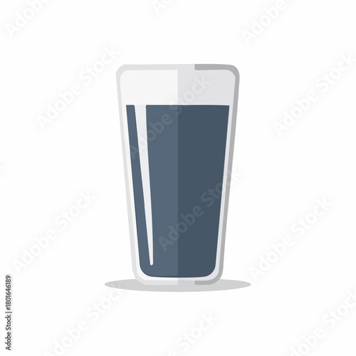 Isolated vector illustration of glass with clean pure water graphic design