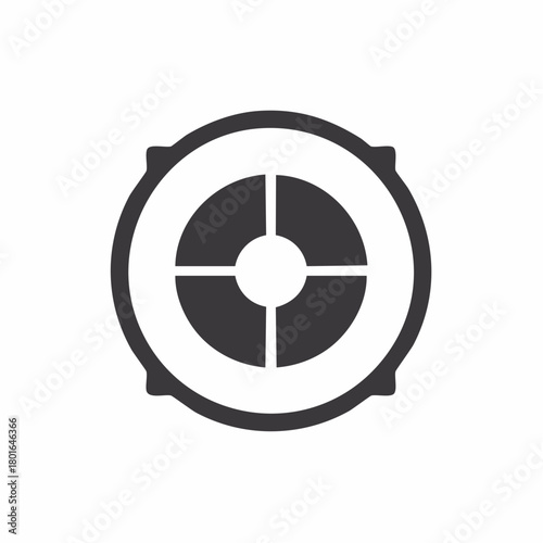 Circular target reticle icon with crosshair center and outer ring detail