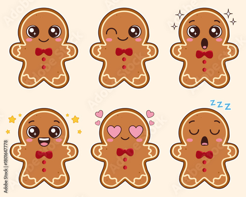 Gingerbread Man Emoji Set