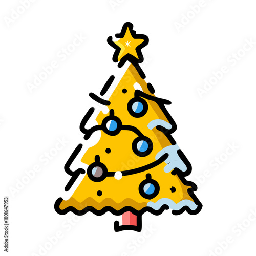 Vector tree yellow