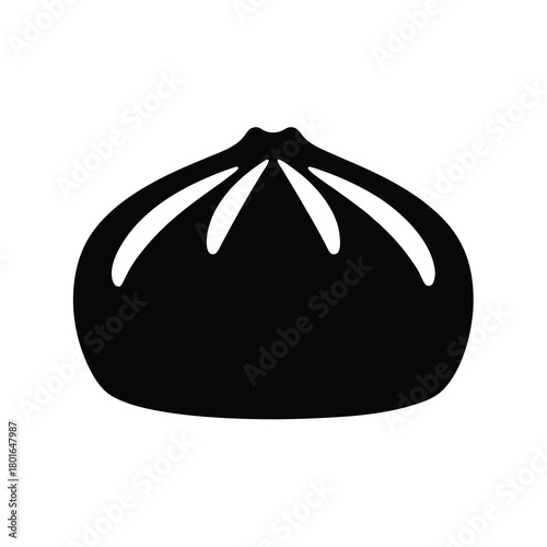 Traditional chinese baozi steamed bun icon design food