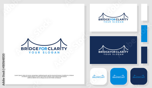A professional line style logo with a bridge symbol and text, ideal for mental health, coaching, or consulting brands.