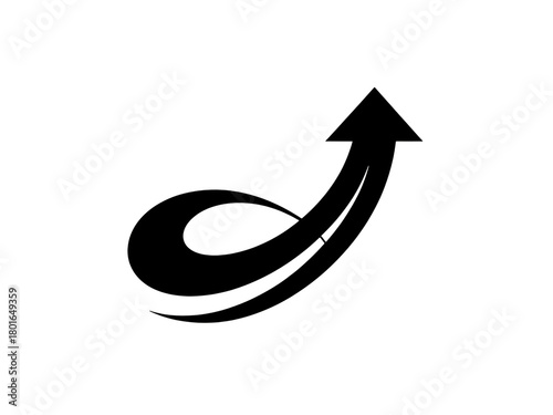 Free Download Elegant line art arrow with swirling tail design on transparent background. - GFXLoad