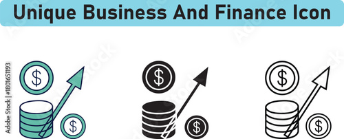 business management icon collection set. Containing loan, cash, saving, financial goal, Vector illustration, statistics, charts, dashboard, reports.