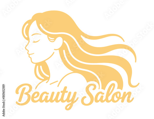 Elegant Beauty Salon Logo with Stylish Female Silhouette