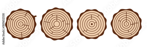 Four Isolated Tree Rings in Minimalist Design
