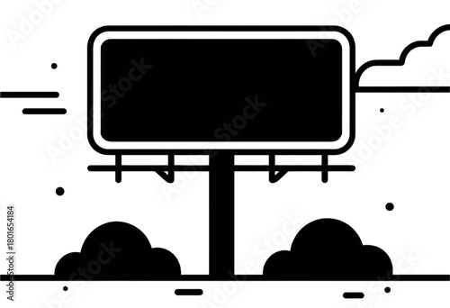 Rectangular Signboard Design with Support Frame