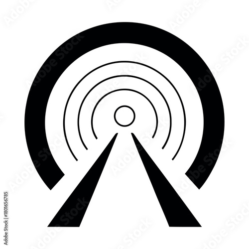A radar dome emitting signals, ideal for concepts like communication, guidance, or radio transmission.