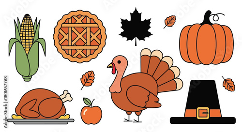 Celebrate Thanksgiving with festive foods and fall elements designs