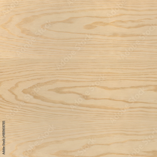 Long Light Brown Pine Wood Veneer with Polished Surface Close-Up Texture