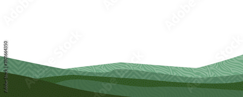 Abstract agri farm field wavy collage background. Asian agriculture land backdrop, farmland colorful vector illustration. Oriental decorative banner, eco design, rural panorama, ecology art header