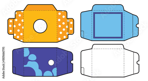 Create your own colorful paper box with this template for easy gifts