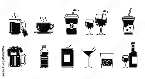 Refreshing beverages for every occasion in modern monochrome style