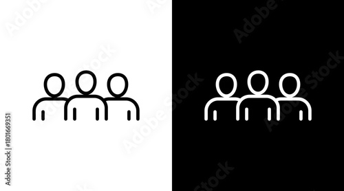 Audience  White Icon Set Design