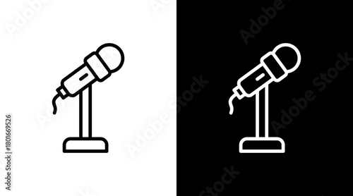 Press Conference  White Icon Set Design