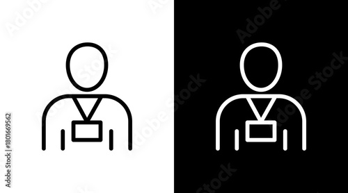 Name Tag  White Icon Set Design