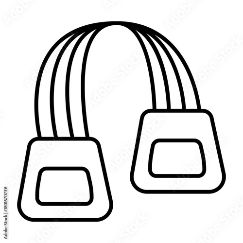 Spring for stretching exercises thin line icon, body building concept. Vector graphics. Hand held rig with spring, training sign on white background, style icon mobile or web design.