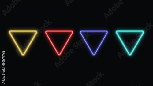 Abstract neon triangle design with multiple colors