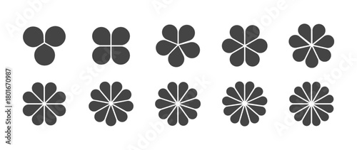 Floral pie chart vector with equal parts. Round PNG infographic design for business, education, and data visualization