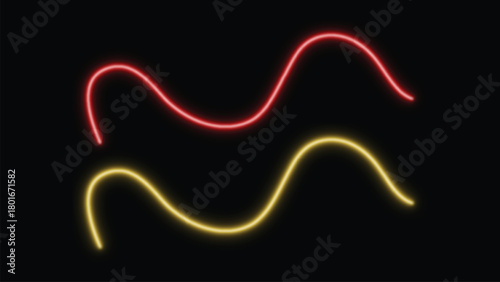 Abstract glowing neon light wave design