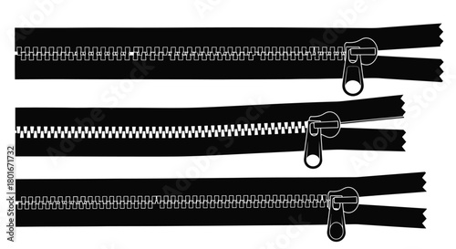 Striking black zipper collection for modern design applications