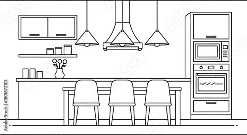 Modern kitchen design evokes calm, perfect for home renovation concepts