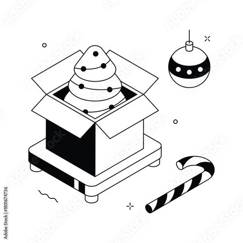 Have a look at this amazing isometric illustration of christmas present