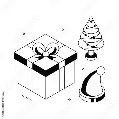 Take a look at this amazing isometric illustration of christmas gift