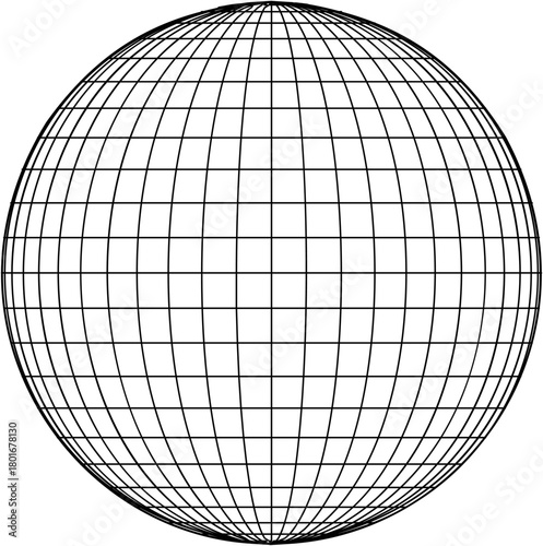 Global grid planet sphere PNG. 3D wireframe mesh ball vector isolated