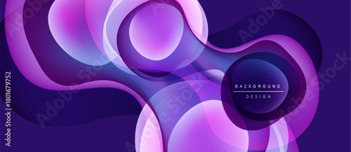 Abstract purple waves, flowing shapes create dynamic background. Gradient colors blend, offering modern visual appeal.