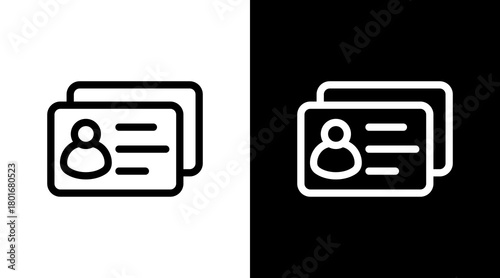Contact Card With Icon Set Design	