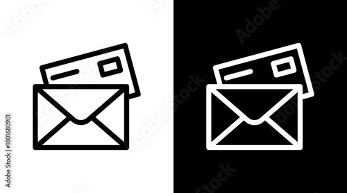 Envelope With Icon Set Design	