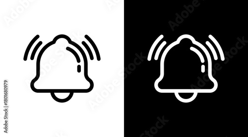 Bell With Icon Set Design	