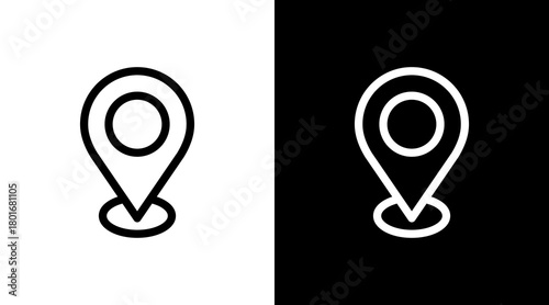 Location Pin With Icon Set Design	